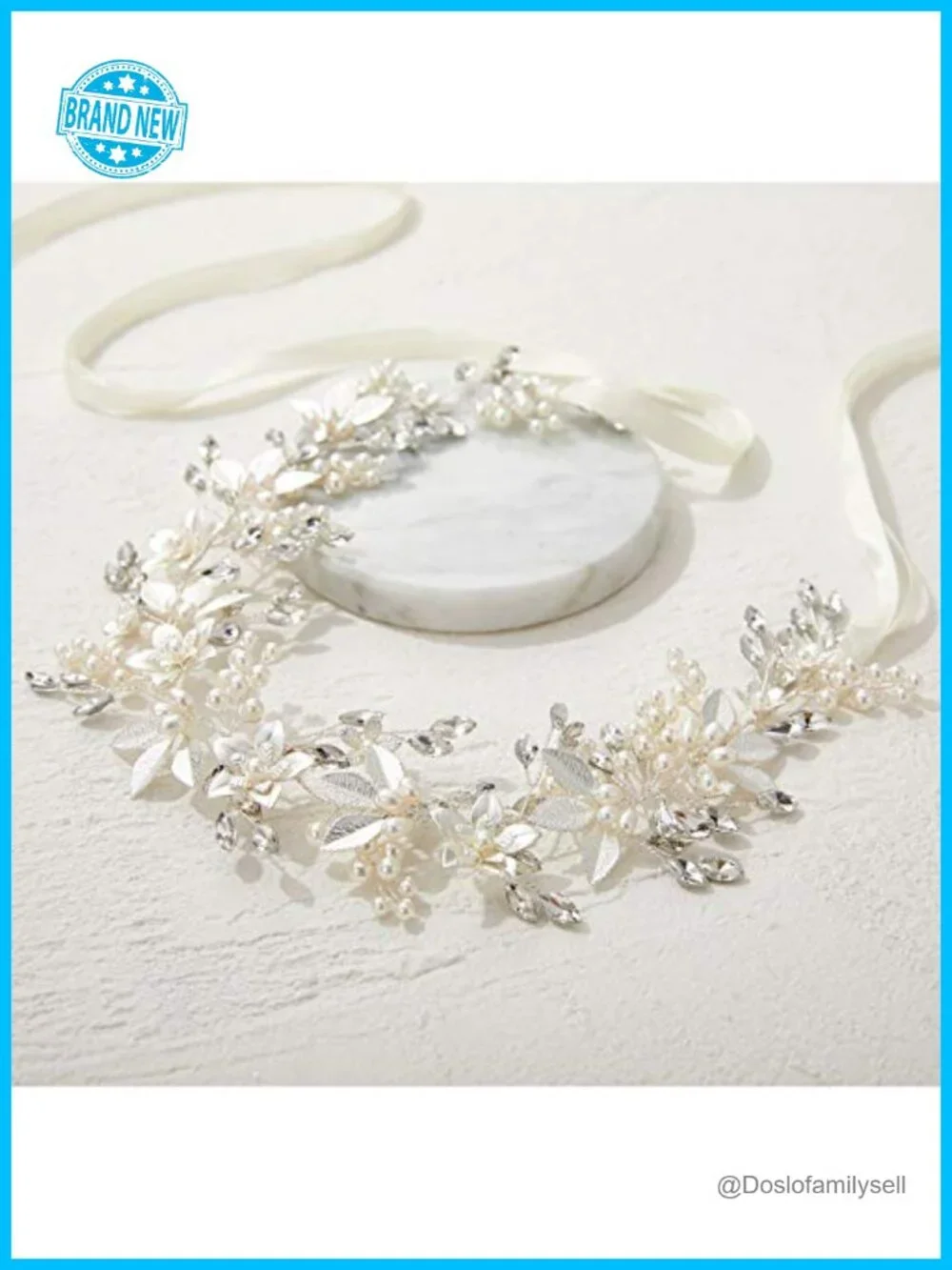 Handmade Rhinestone Wedding Headband Pearl Hair Accessories Bridal Headpiece